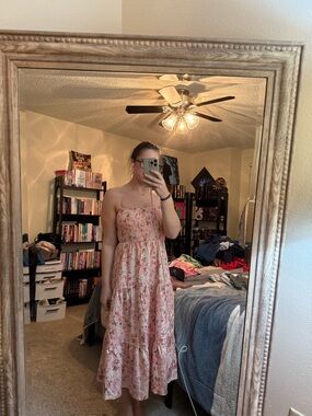 SHEIN Pink Floral Maxi Dress